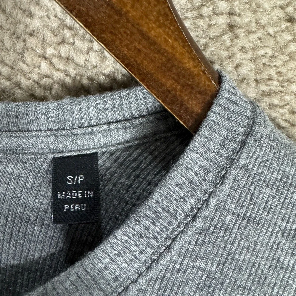 ATM Bodycon Dress Sz Small Gray Long Sleeve Side Ruched Stretch‎ Micromodal Knit